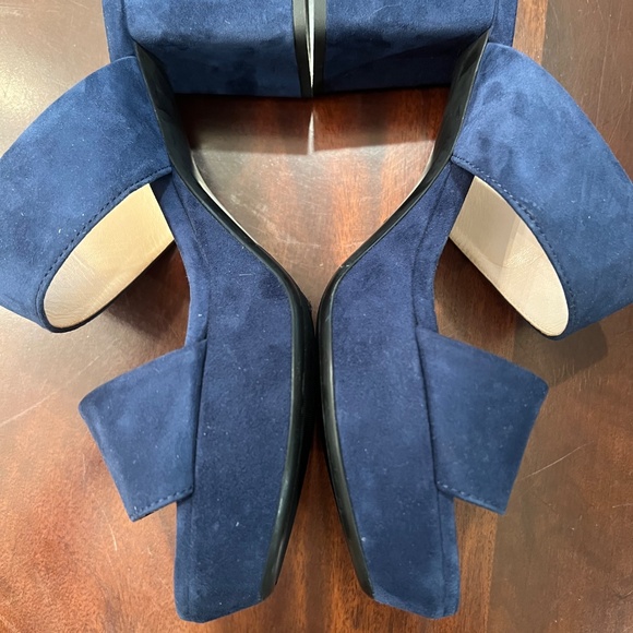NWOT Prada Blue Suede Platform Sandals, Sz 38 - Picture 7 of 13